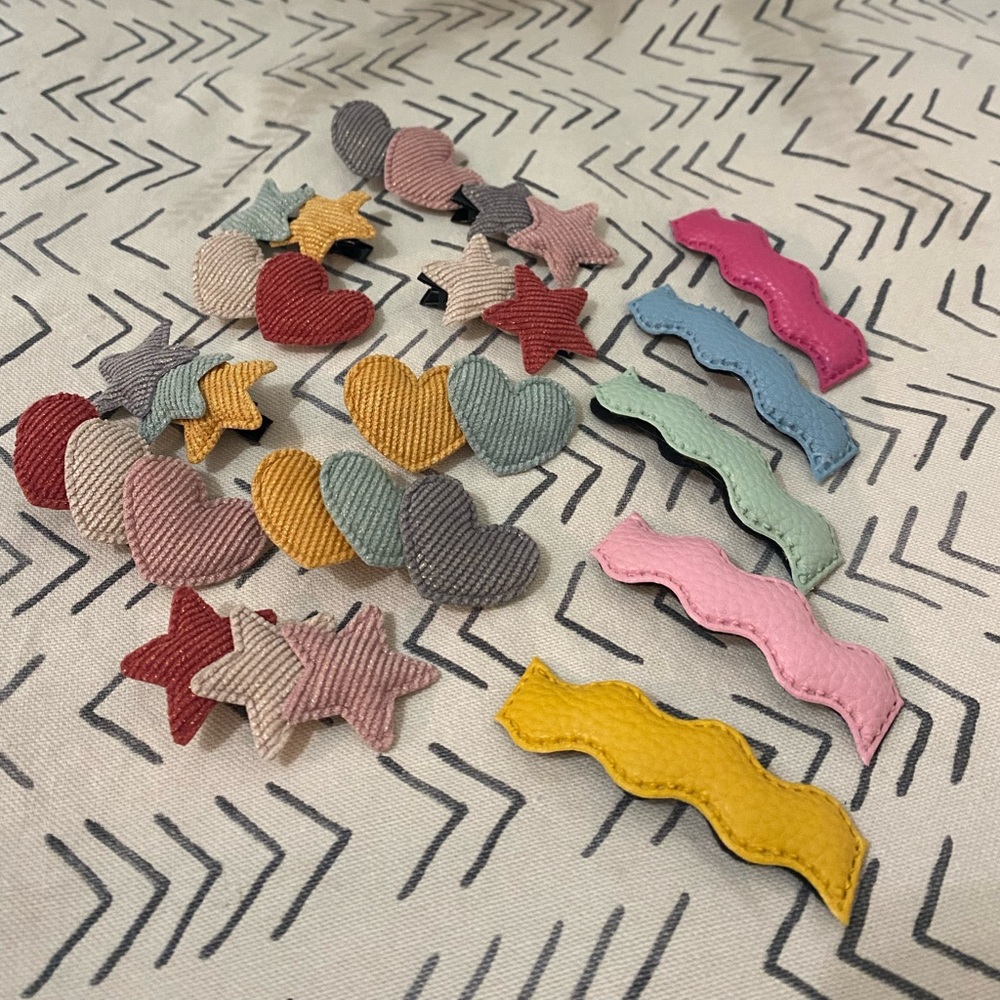 Dog bows clips barrettes set of 15